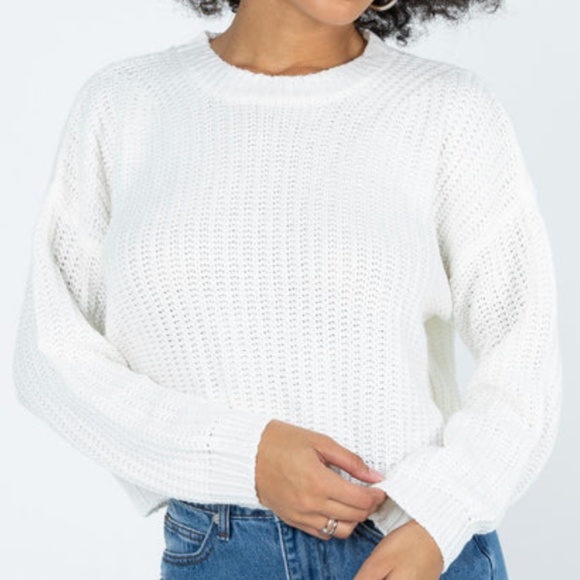 BRAND NEW PRINCESS POLLY LEANDRA SWEATER WHITE L/XL - Picture 1 of 3